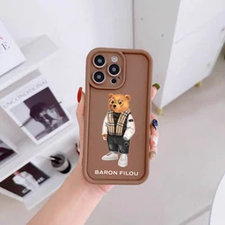 Colour Baron Filou Bear Soft Case for iPhone Silicone Phone Cover 15 14 13 12 11 Pro Mini 7 8 Se Plus Xr Xs Max Anti-fall funda