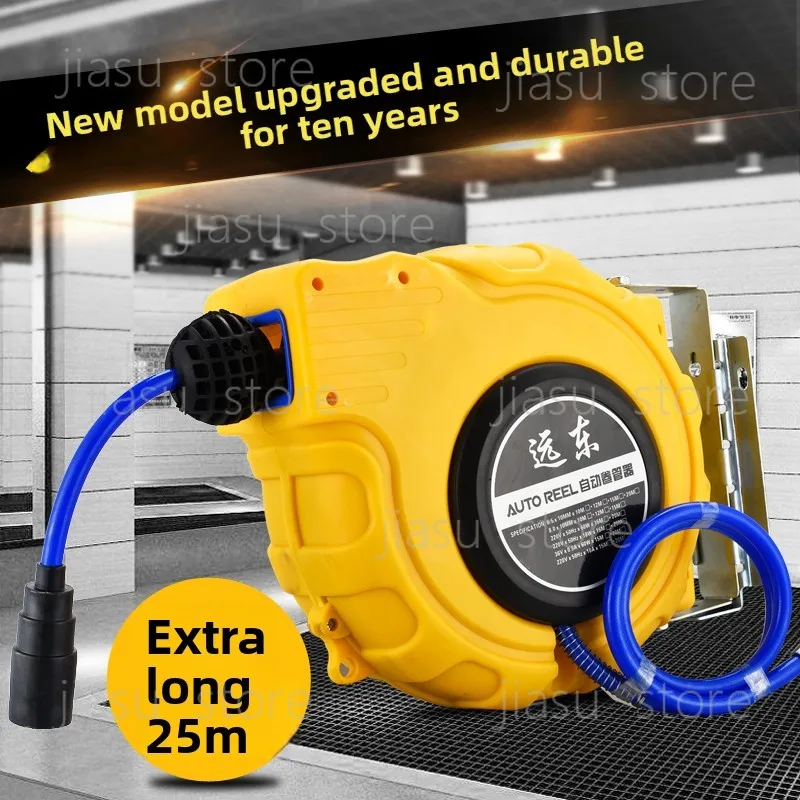 

Retractable Air Hose Reel 15m High Strength PU Braided Air Hose Pneumatic Tool Air Water Electric Drum