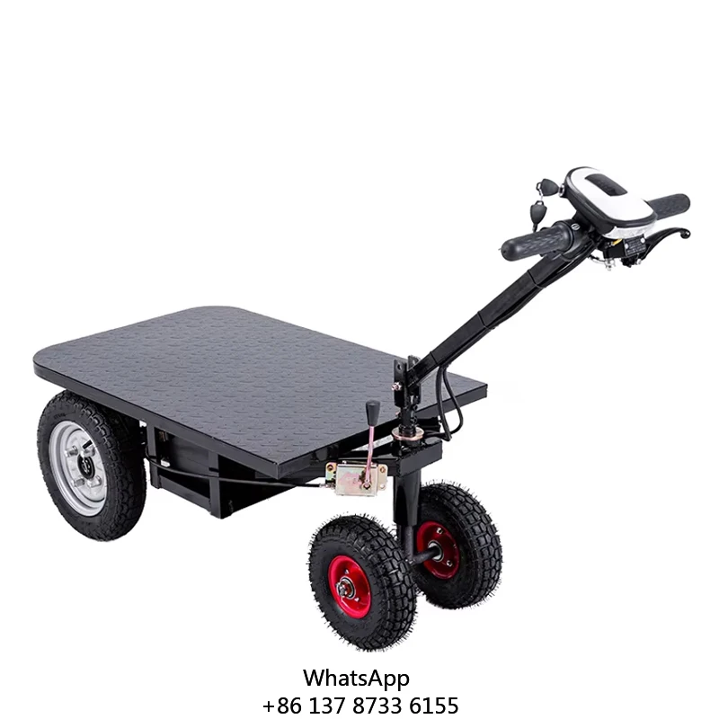 Construction Site Trolleys Heavy Loading Material Handling Trolley Battery Power Electric Platform Hand Truck Cart