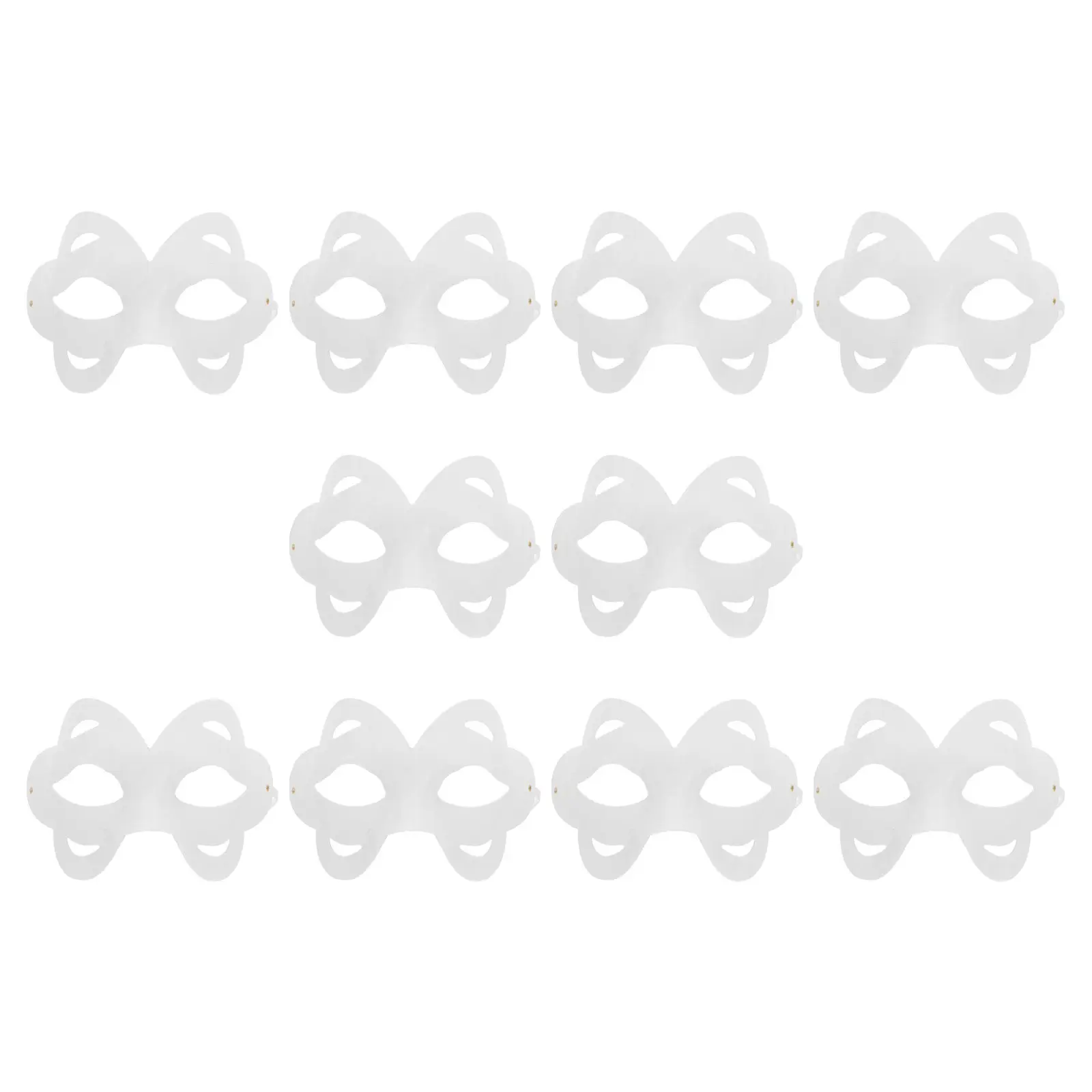 

10 шт. заготовок масок из бумажной массы для ручной росписи, белые полумаски для маскарада, праздничные принадлежности, белые пластиковые маски