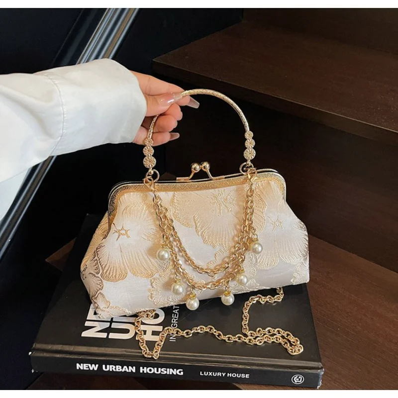 

Новая сумка CEEKAY 2026 года, винтажная сумочка с жемчужной цепочкой, элегантный клатч для женщин, модная свадебная сумка-тоут для женщин