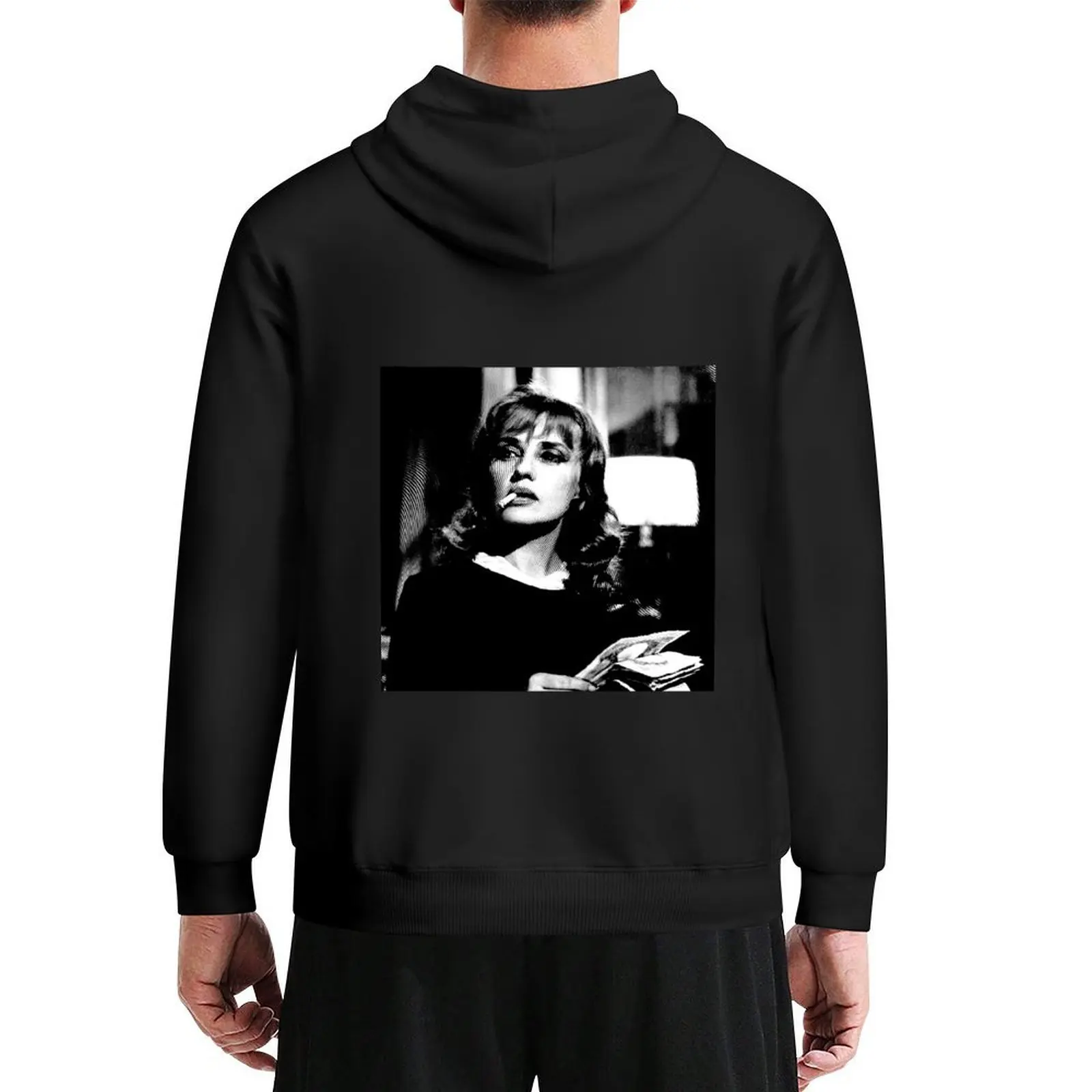 Jeanne Moreau Linocut باللونين الأبيض والأسود هوديي ملابس جمالية ملابس رجالي بلوزة ملابس شتوية جديدة في هوديس وبلوزات #1