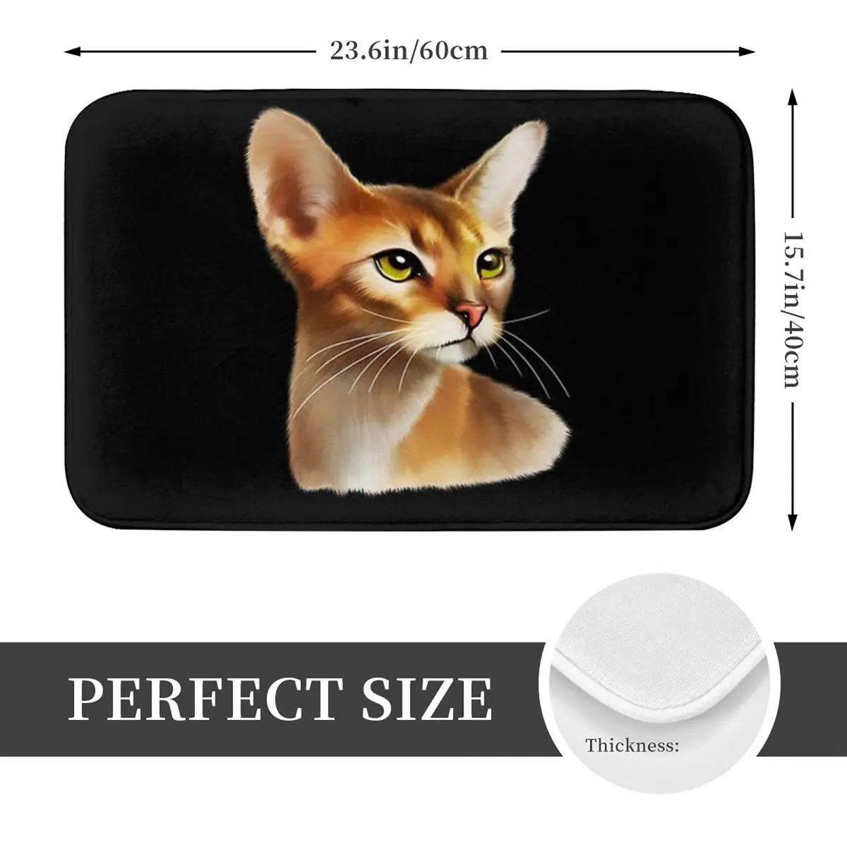 Abyssinian Cat, Cat Lover Doormat Non-slip Super Absorbent Bath Mats Home Entrance Rugs Kitchen Living Room Carpet Footpad