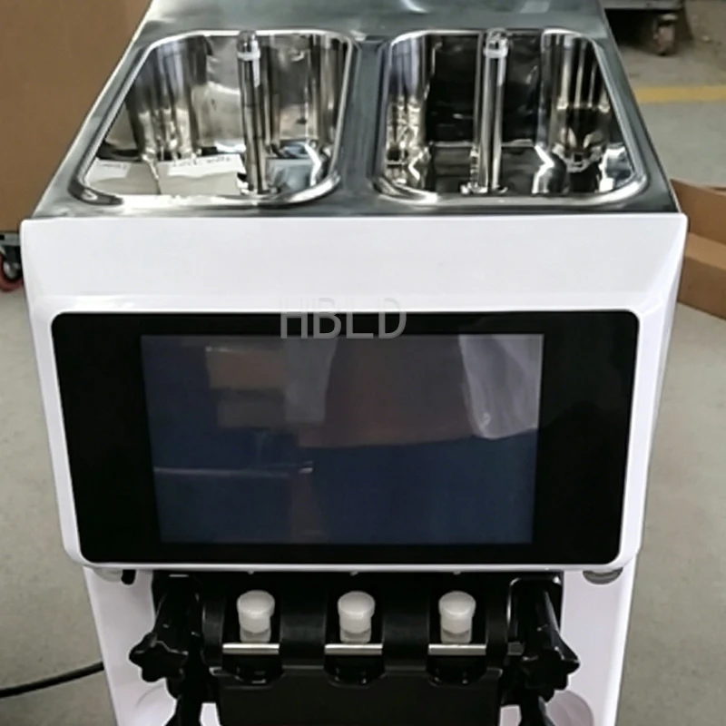 

Commercial Soft Ice Cream Machine with Automatic Cleaning for Three Mixed Flavors Frozen Yogurt Maker