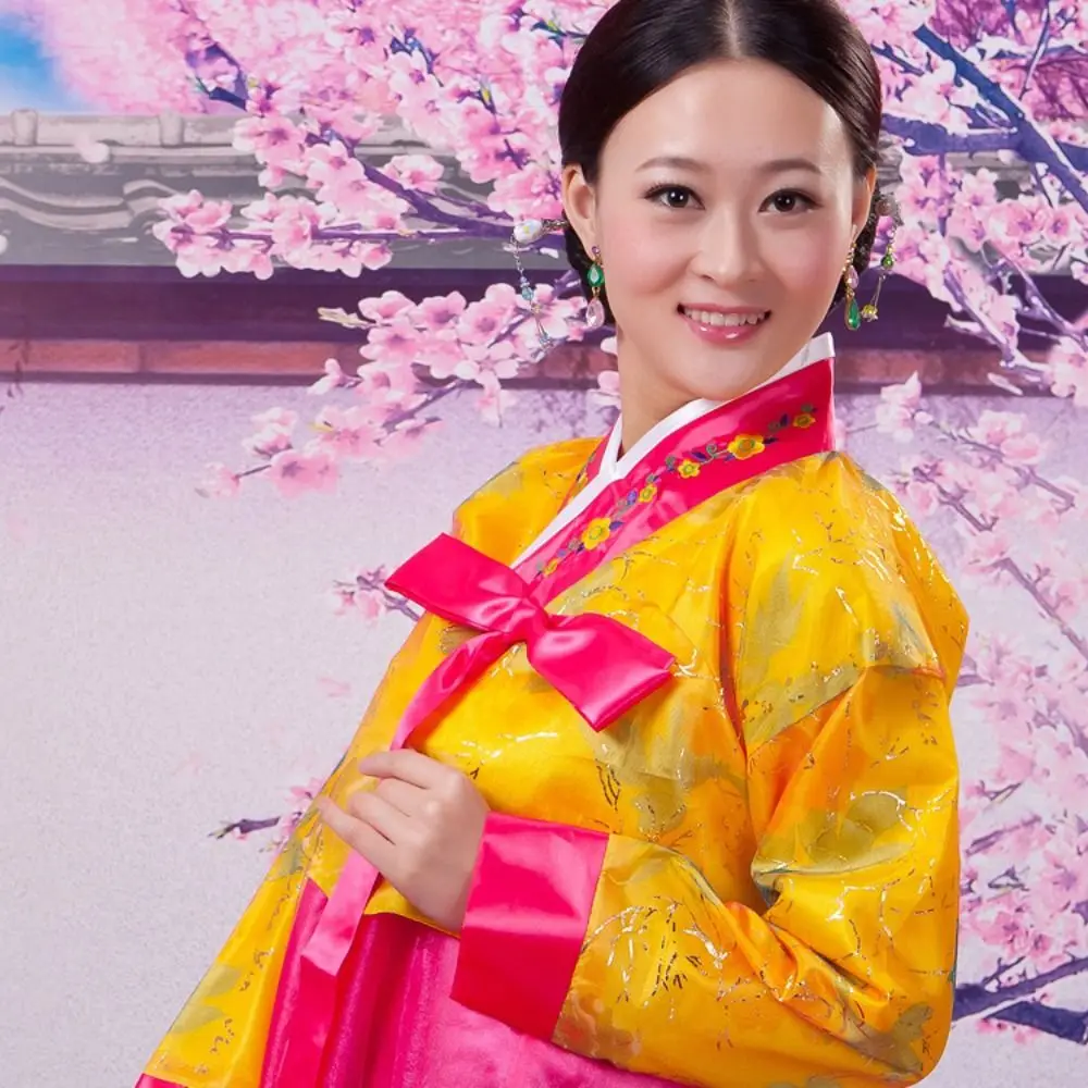 Традиционная корейская одежда Dae Jang Geum: вышитое платье в этническом стиле, корейский ханбок, разноцветный сценический костюм для танцев