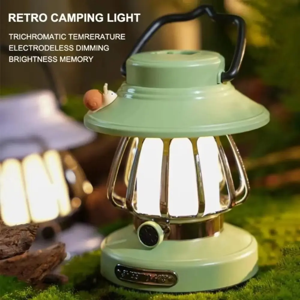 

Hanging Retro Camping Lamp Waterproof 3 Colors Dimming Tent Lamp Night Light Energy Efficient Emergency Survival Lights Yard