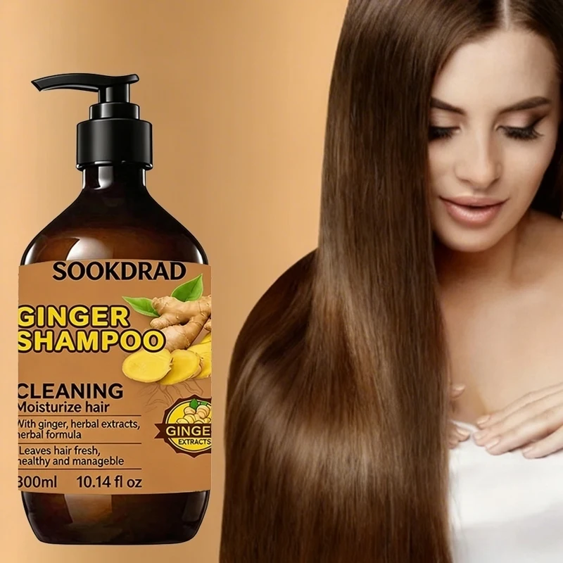 

Herbal Extract Ginger Shampoo, Deep Cleansing Oily Scalp, Refreshing Hair Fragrance, 300ml For Daily Wash