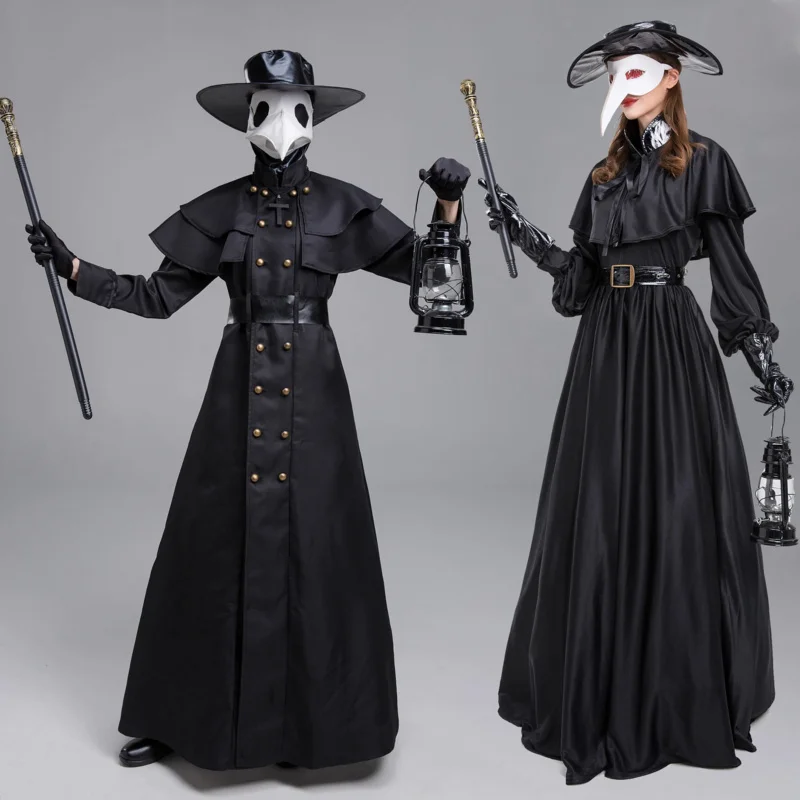 

Plague Doctor Cosplay Dress Set Halloween Cosplay Costume Medieval Punk Birdman Masquerade Party Costume Props Female