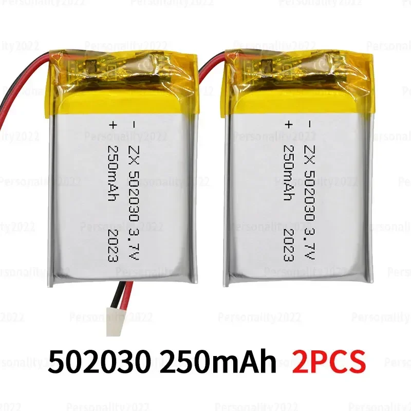 502030 Akku 3,7V Lipo 250mAh Polymer Wiederaufladbare Li-Ionen-Batterien Ph2.0mm für Bluetooth-Kopfhörer Ladecase Kabellose Maus 3