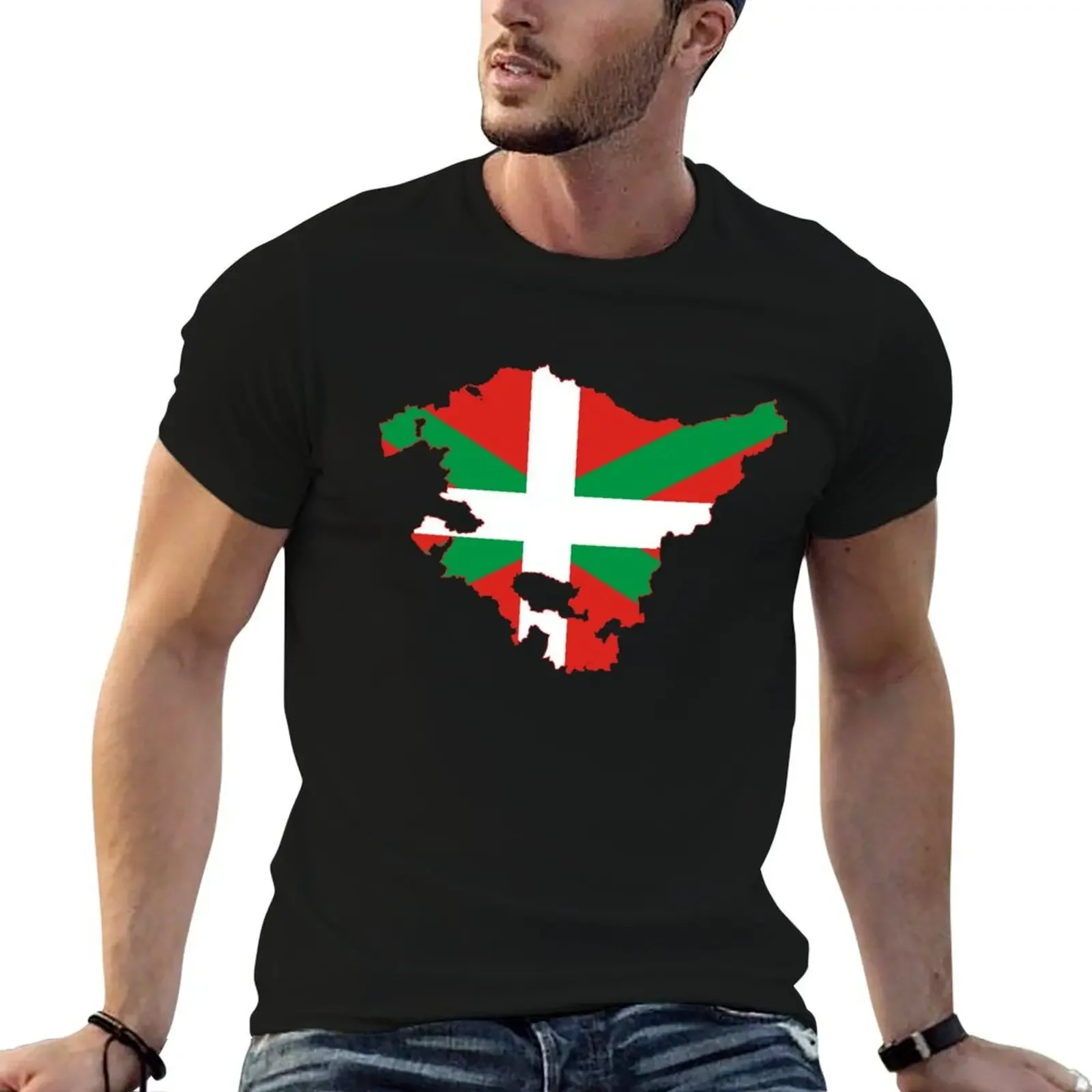 

Euskadi Flag Map T-Shirt man clothes Aesthetic clothing funny costumes mens t shirts top quality