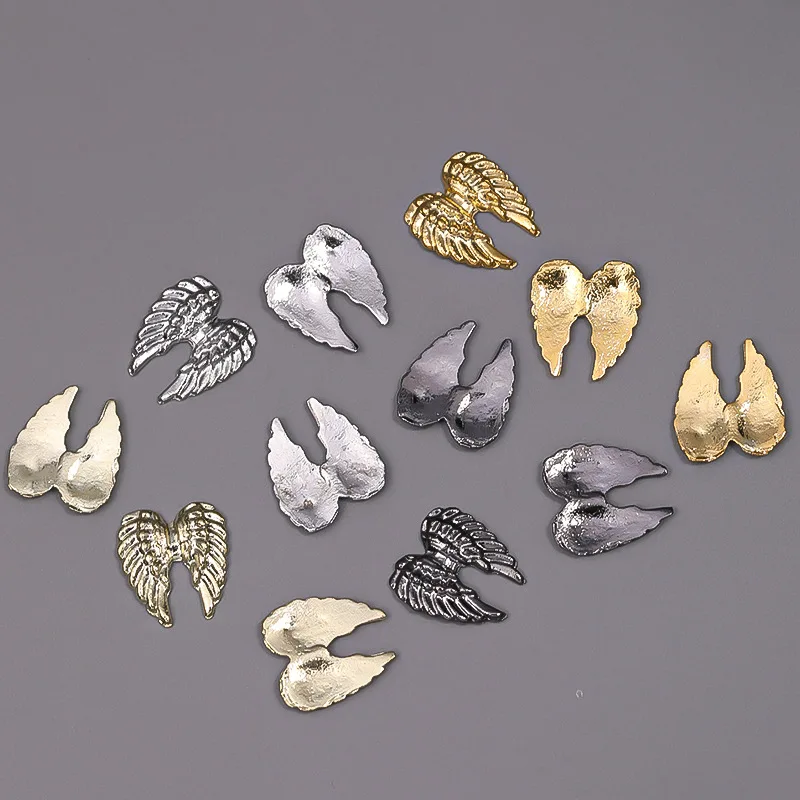 20PCS Retro Metal Angel Wings Nail Art Charms Accessories Parts For Manicure Decor Products Nail Decorations Supplies Material