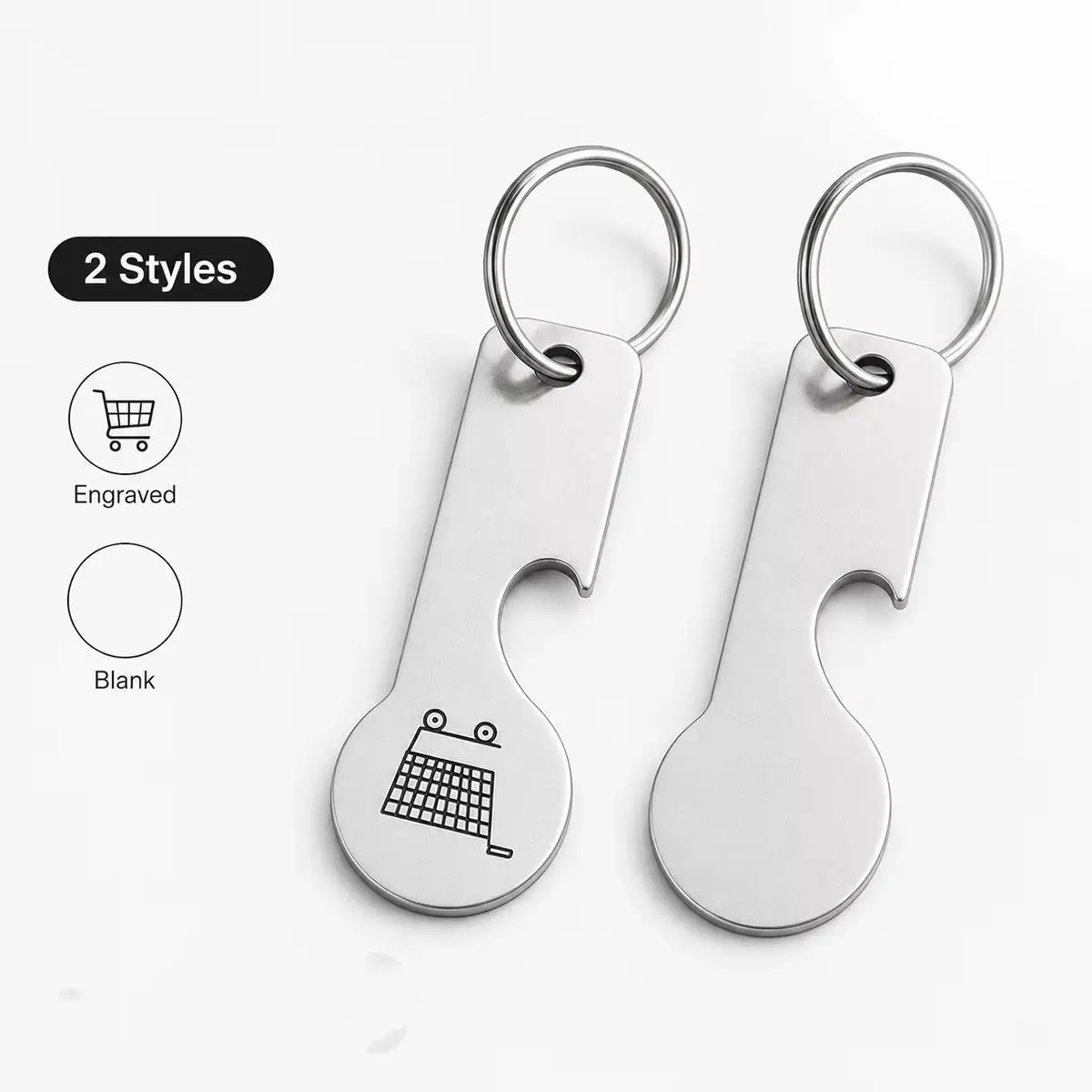 10/30/50/100pcs Beer Bottle Opener  Supermarket Shopping Cart Unlock Token keychains, key rings