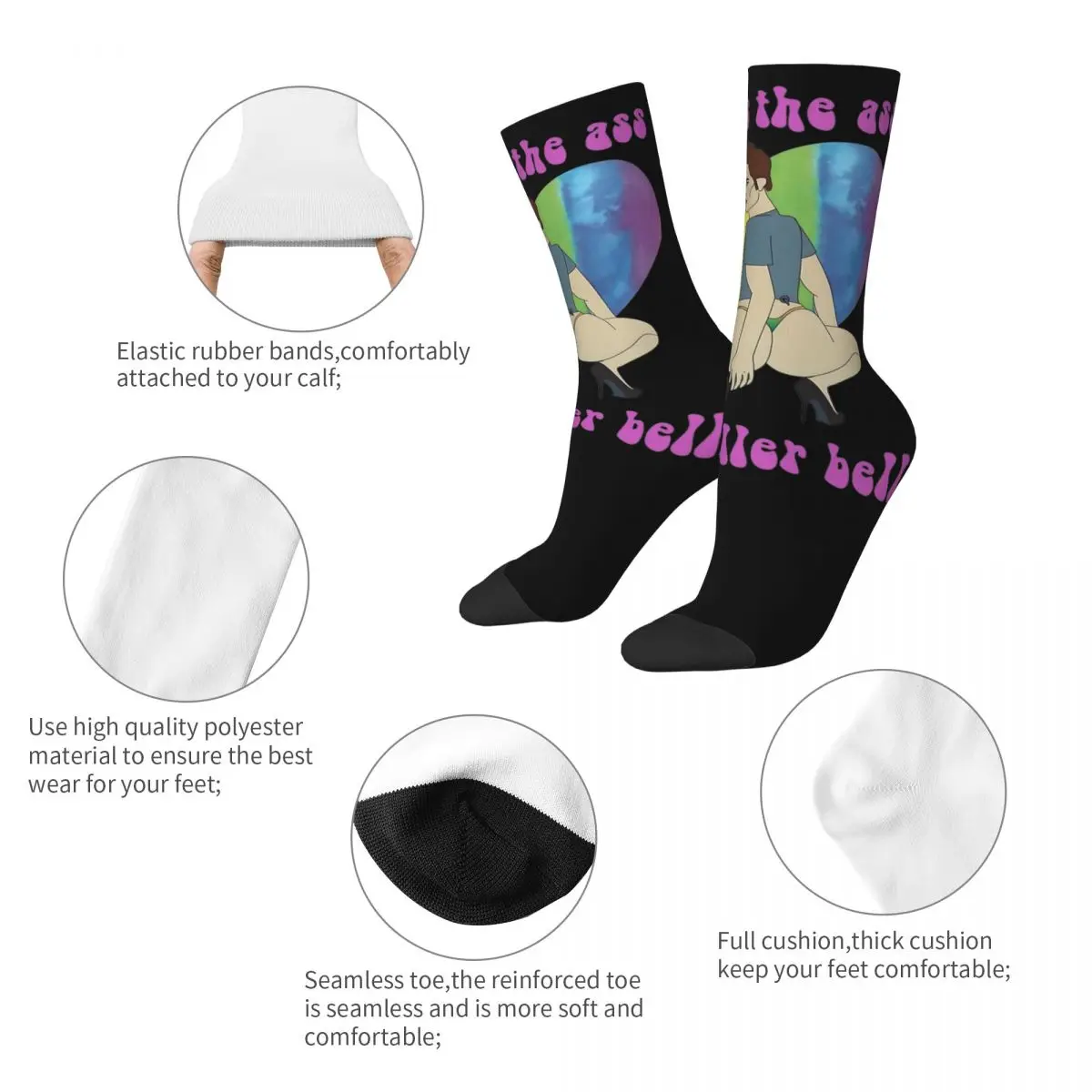 Winter Warm Hip-hop Men's Women's This Is The Ass Of A Killer Bella Socks Sweat Absorbing Sports Socks