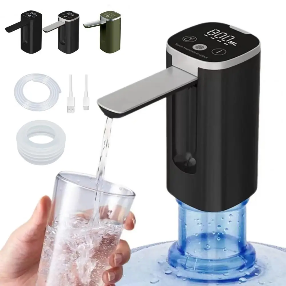 Electric Water Dispenser Pump with Digital Display Foldable Faucet Automatic Bottle Top Pump Quantitative Water Dispenser
