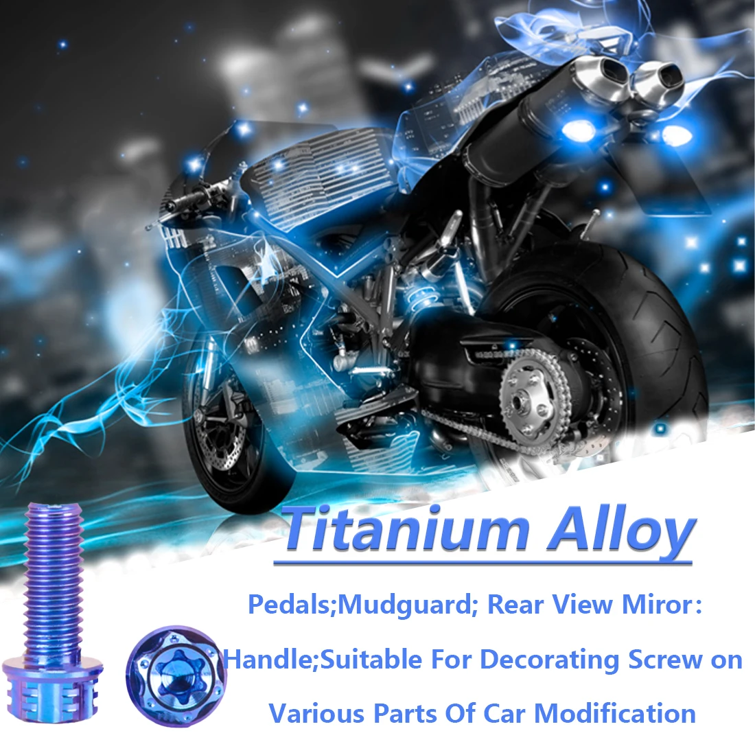 

1PCS Flange Torx Head Screw Titanium Ti Bolt M8 M10x10 15 20 25 30 35 40 45 50 55 60 65 70 75 80 85 90mm for Motorcycle Refitted