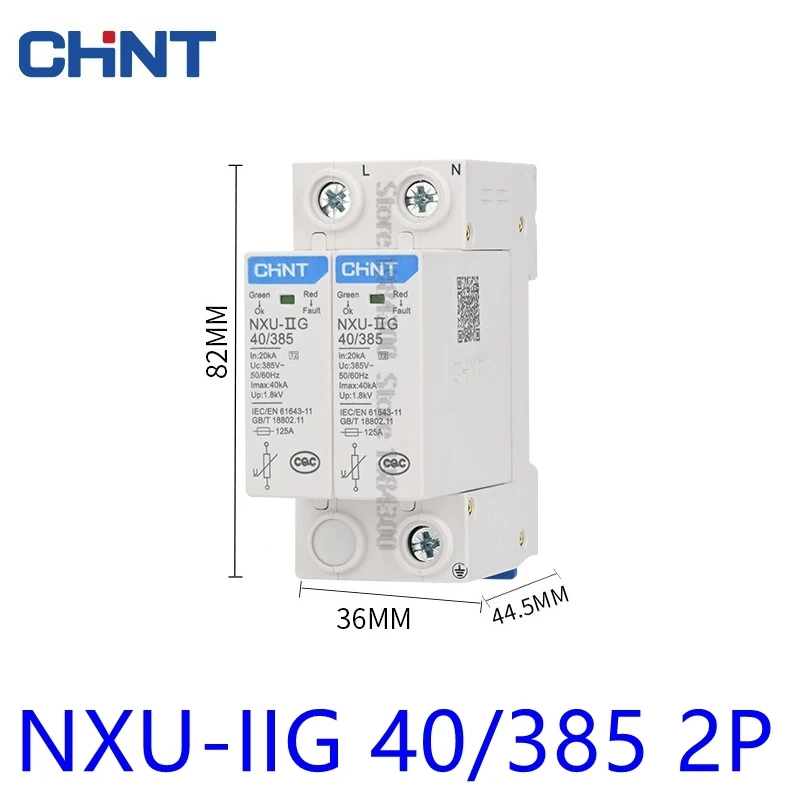 

CHINT SPD NXU-II G Power Surge Protective Device Arrester House 1/2/3/4 Pole Surge Voltage Protection AC 40KA 60KA 100KA