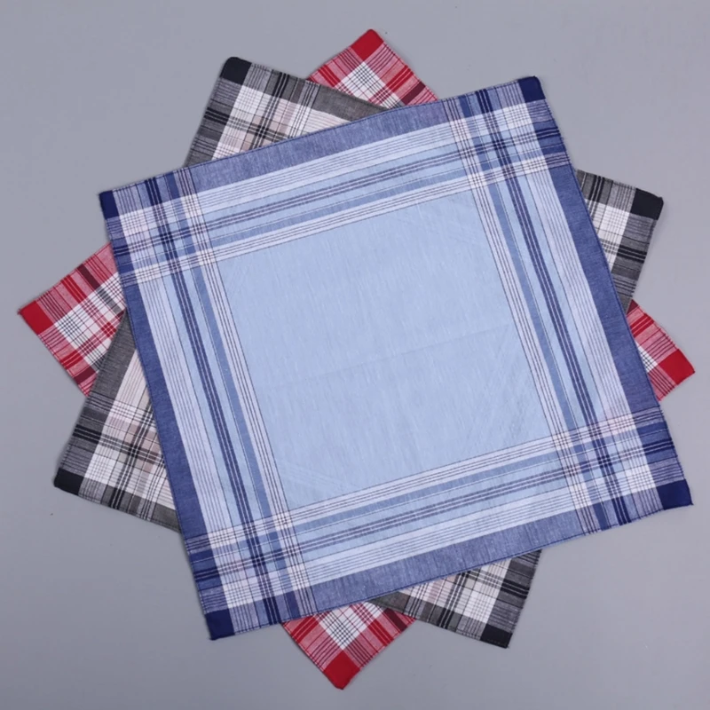 652F 40x40cm Plain Handkerchief for Men Casual Use Pocket Cloth Soft Breathable Square Handkerchief Towel Adult Accessories