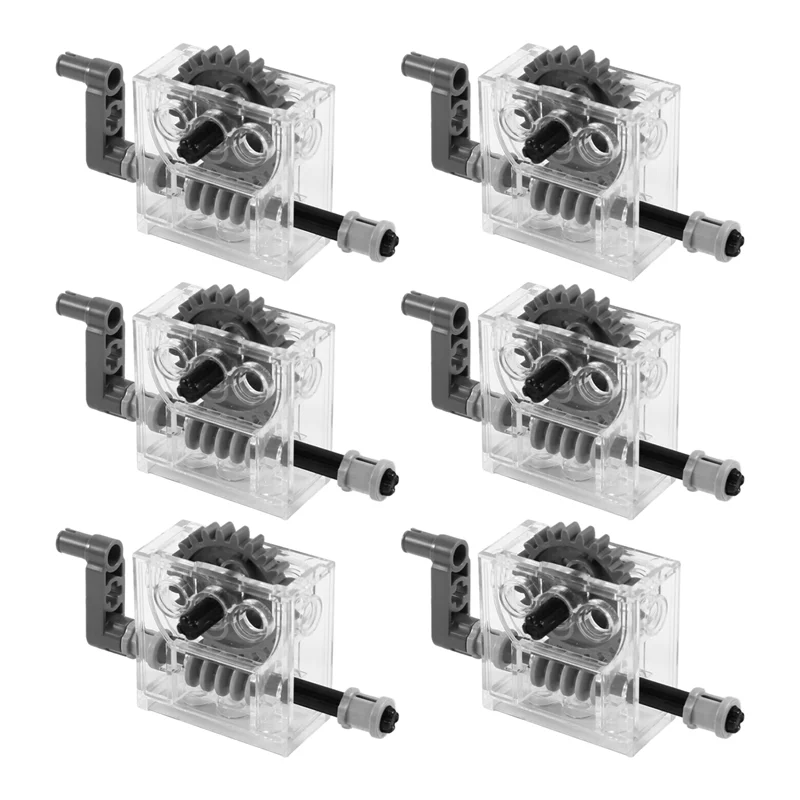 

AS95-Gearbox Assembly Kits 6 Set Technic Trans-Clear Compatible With Lego Technic Wormbox Gear Motor Reducer
