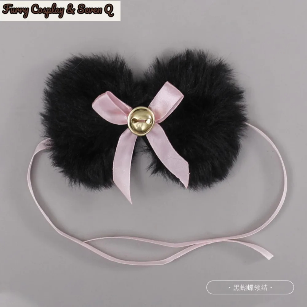 Handmade Lolita Neck Bell Props Lace Bow Bell Collar Bow Anime Cosplay Costume Accessories 4