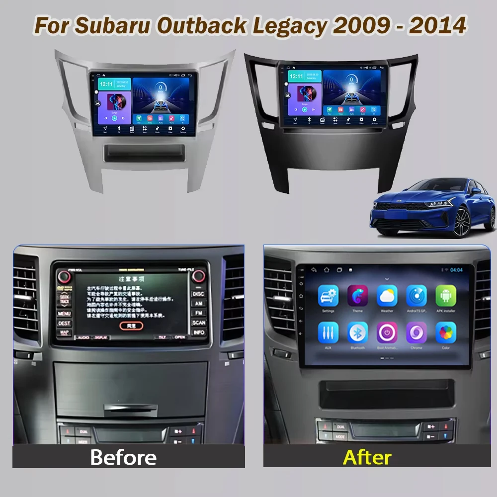 Android Auto Player Carplay Car Radio For Subaru Outback 4 BR Legacy 5 2009 - 2014 Autoradio 4G WIFI NO 2Din DVD GPS Navigation