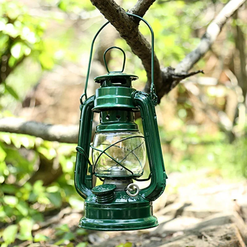 25cm Iron Antique Bronze Oil lanterns (Cover) Nostalgic Portable Outdoor Camping  Lamp Leak-Proof Seal Outdoor Camping Lights