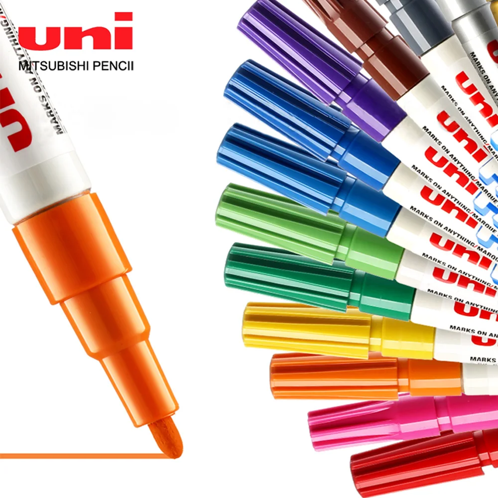 1PCS UNI Color Paint Pen PX-20 Metallic Oil Base Marker Pen Touch up Paint Signature Tire Pen 2.2-2.8mm Waterproof Quick Drying