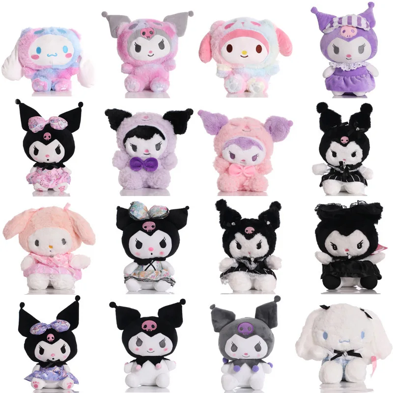 

Kawaii Hello Kitt Y2k Sanrio Kuromi Cinnamoroll Plush Toy Cartoon Cute Children's Doll Plush Cloth Doll Girls Birthday Gift Toys