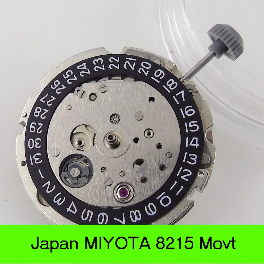 Top New Edition 24 Jewels 8215 Automatic Movement Black White Date Wheel Date Watch Accessories Repair