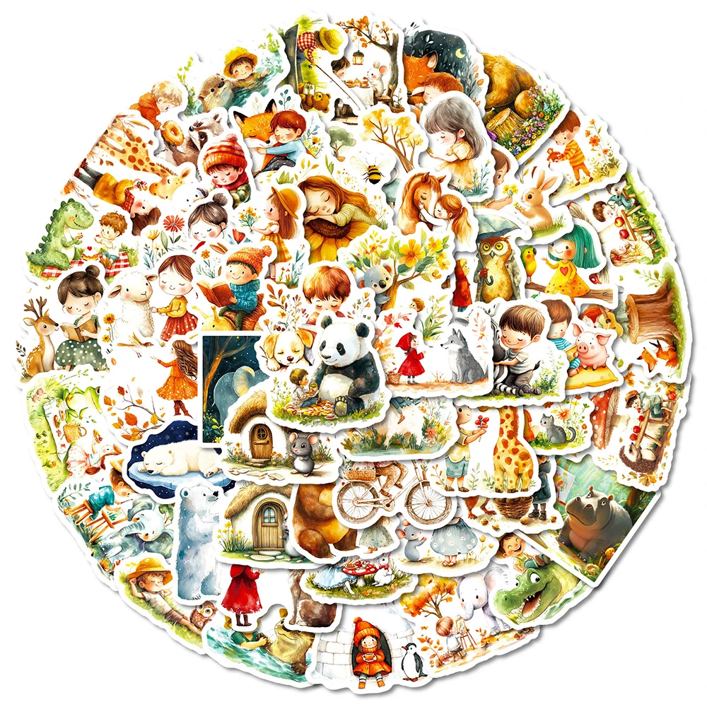10/30/56 Uds. Pegatinas de bosque de cuento de hadas mágico de dibujos animados impermeable DIY papelería teléfono cuaderno lindo Animal Graffiti calcomanías Decoración