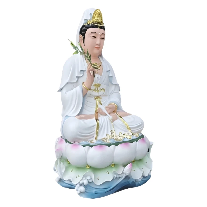 LMM Guanyin Saha Three Sages are dedicated to the whole hall Buddha imitation ceramic resin Buddha statue ornament