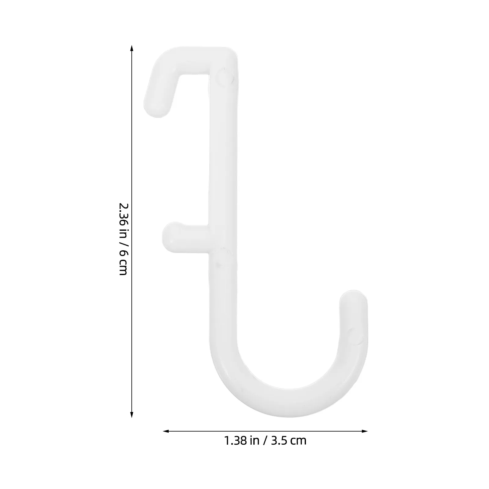 20Pcs White Plastic Pegboard J Hooks Heavy Duty Fits 0.6x0.2inch Hole Pegboard Wall Organizer Kitchen Storage Display Hanging