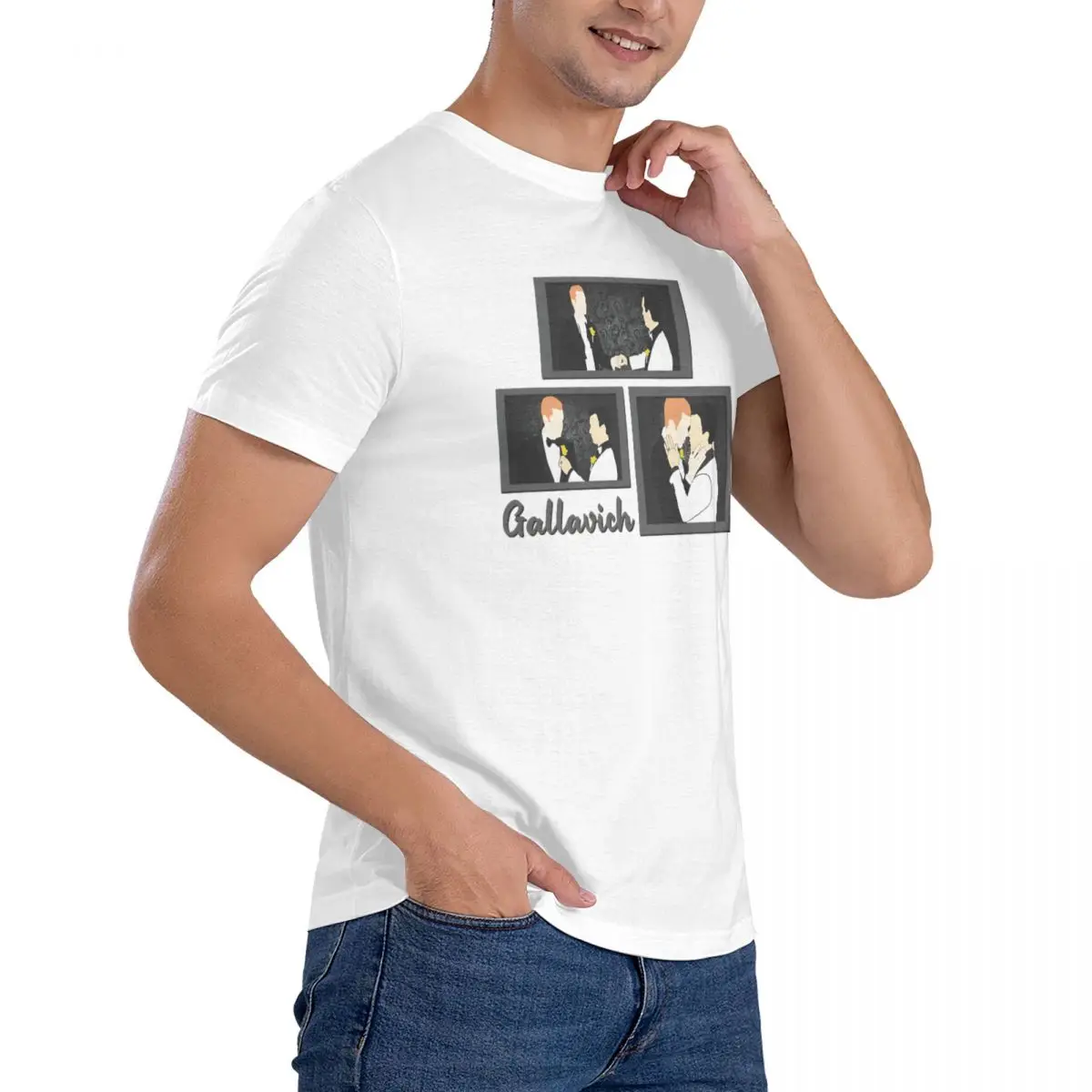 Gallaviche-تي شيرت رجالي غير رسمي وقح ، تي شيرت قطني ، ياقة مستديرة ، أكمام قصيرة ، ملابس صيفية #3
