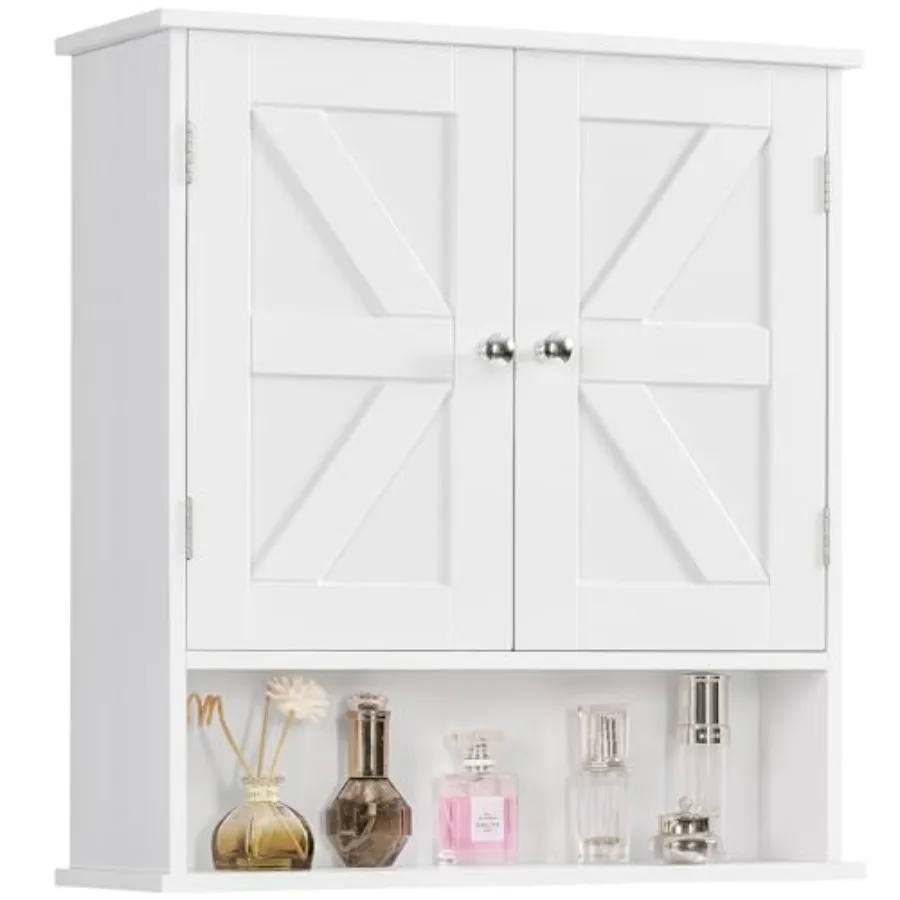 

Bathroom Wall Cabinet, Bathroom Cabinet with Barn Doors and Adjustable Shelf, Over The Toilet Storage Cabinet, Medicine Cabinet