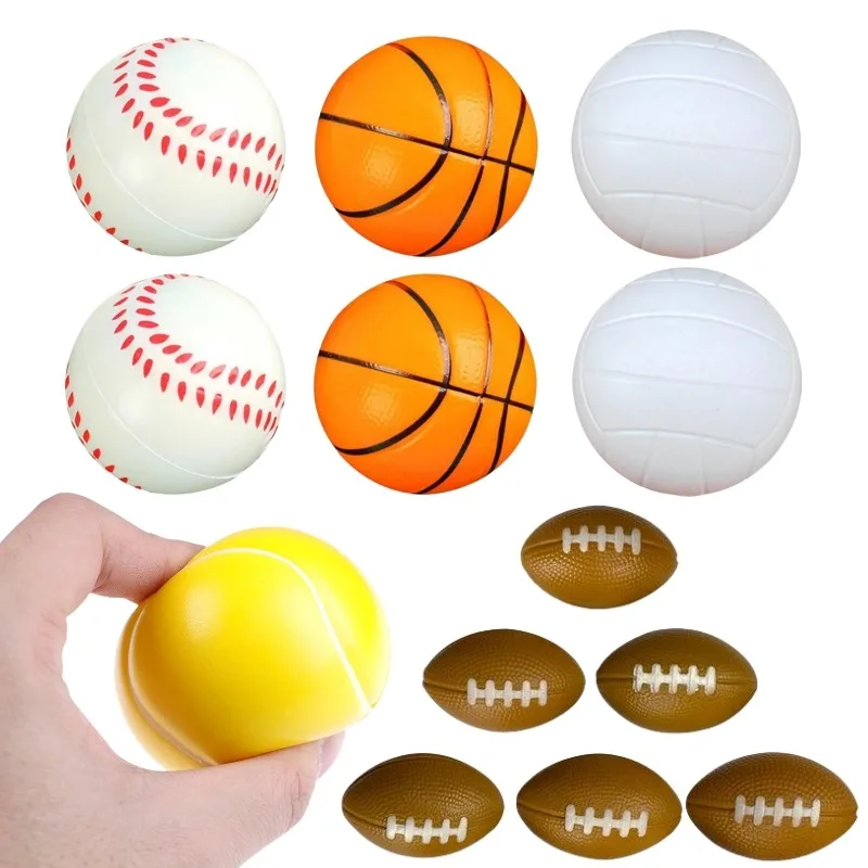 

4Pcs 4cm Children Sponge Football Basketball Baseball Tennis Toy Soft Foam Stress Reliever Squeeze Toys