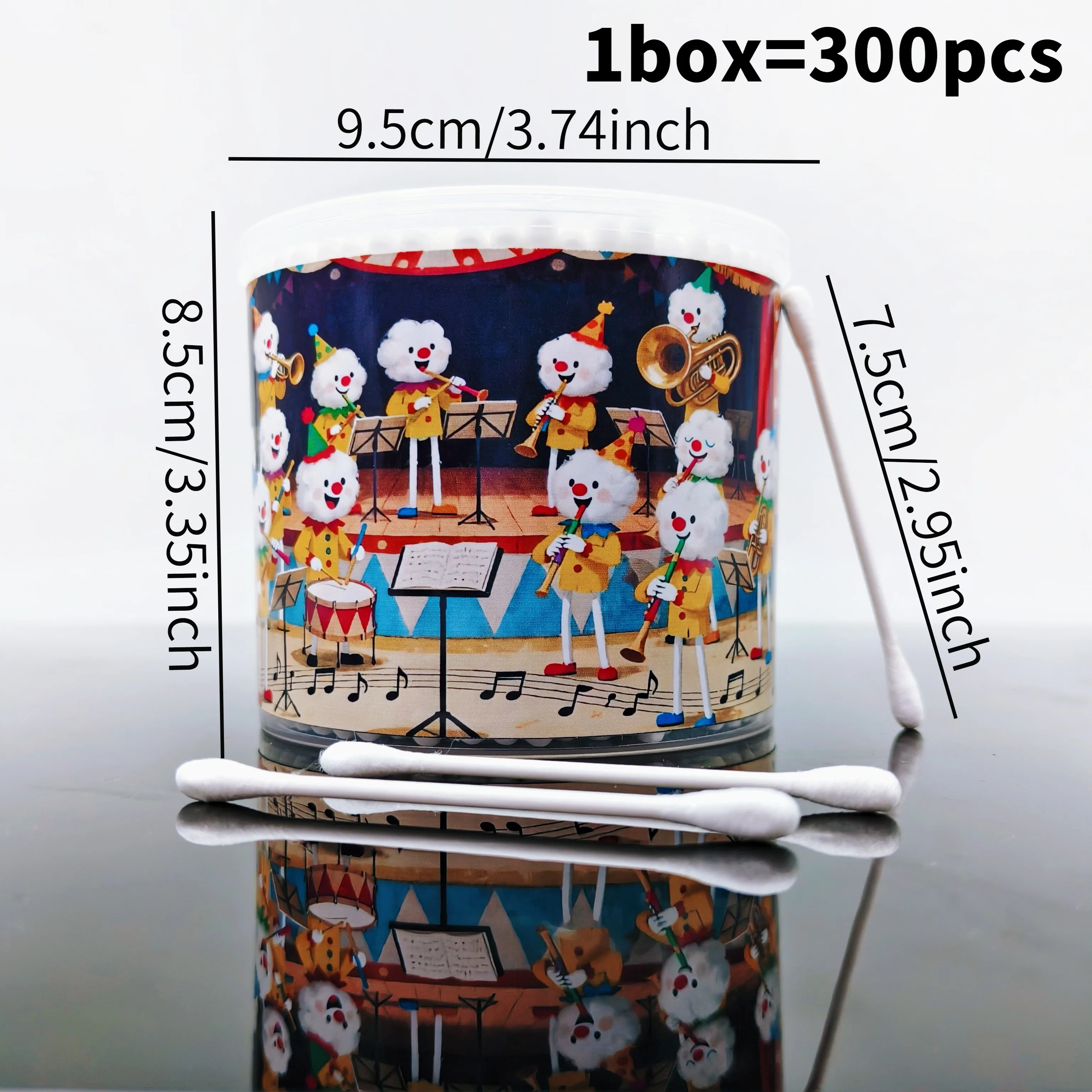 300pcs/600pcs music concert theme cotton swab stick, love music, double headed cotton swab, double round thick stick cotton swab