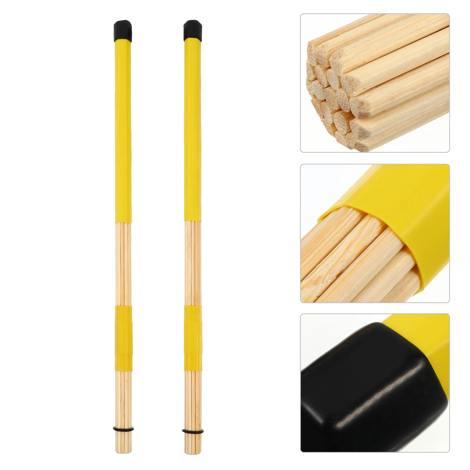 

1Pair Wooden Drumstick Bamboo Drum Brushes Ergonomic Design Smooth Finish Reliable for Rack Drums Drum Sticks Bamboo Stick