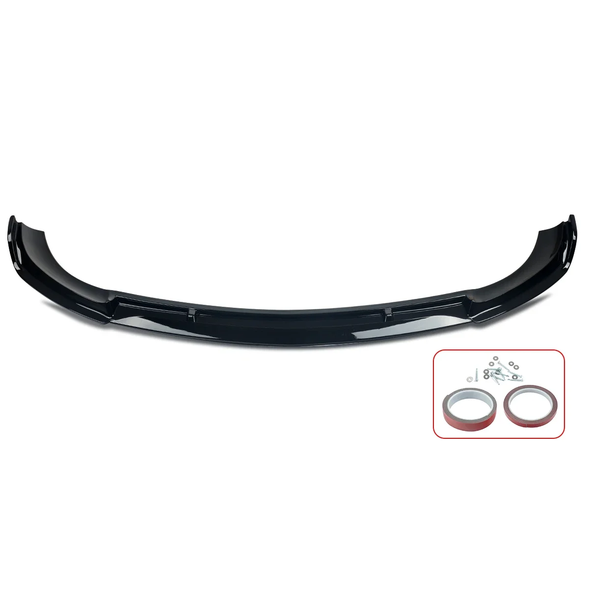 MagicKit FOR 17-19 MERCEDES BENZ W213 E-CLASS GLOSS BLACK 2PC VIP STYLE FRONT BUMPER LIP