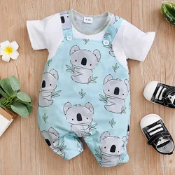 Newborn Baby Clothes Girl Boy koala print Jumpsuit Summer Short Sleeve Romper 0-18 Month Infant Toddler Pajamas One Piece Outfit