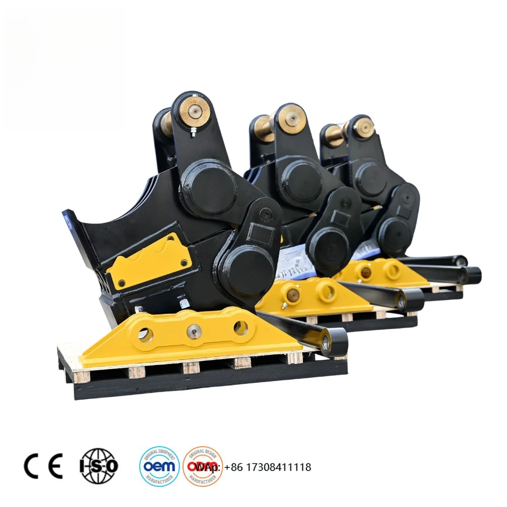 Mechanical concrete shear crusher for excavator demolition and recycling accessories
