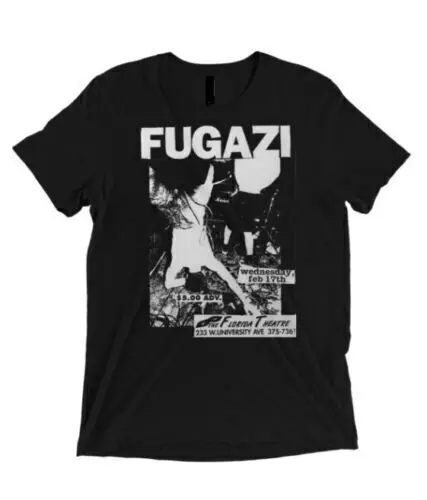 Vintage Fugazi Flyer Shirt Fan Gift Men's Black Tee 100% Cotton New S-5XL 101459