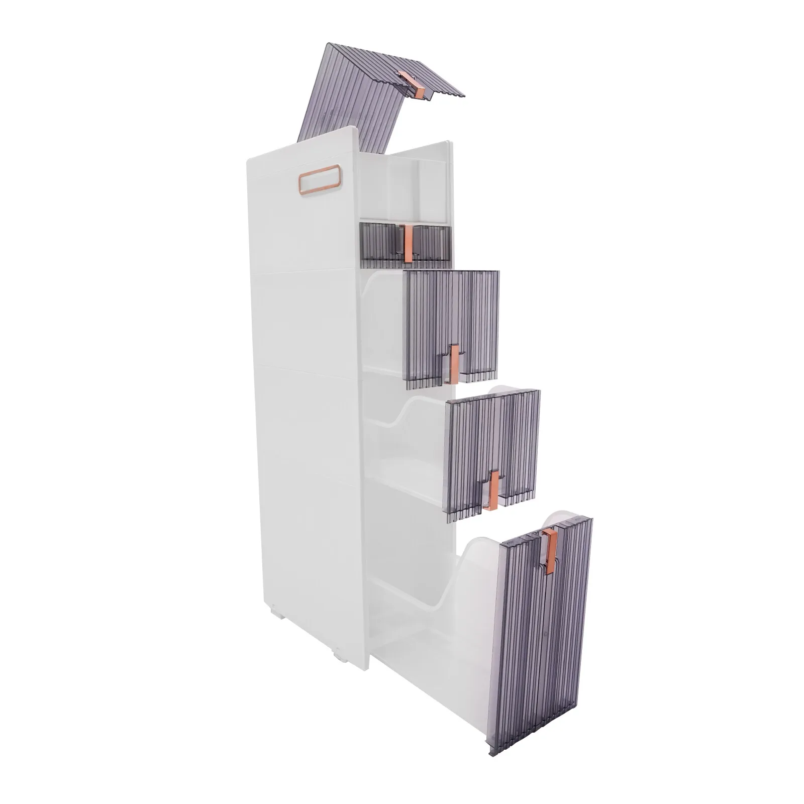 5 طبقات خزانة أرضية الحمام 8.7*15*37.6in خزانة تخزين ضيقة الدائمة حامل ورق المرحاض