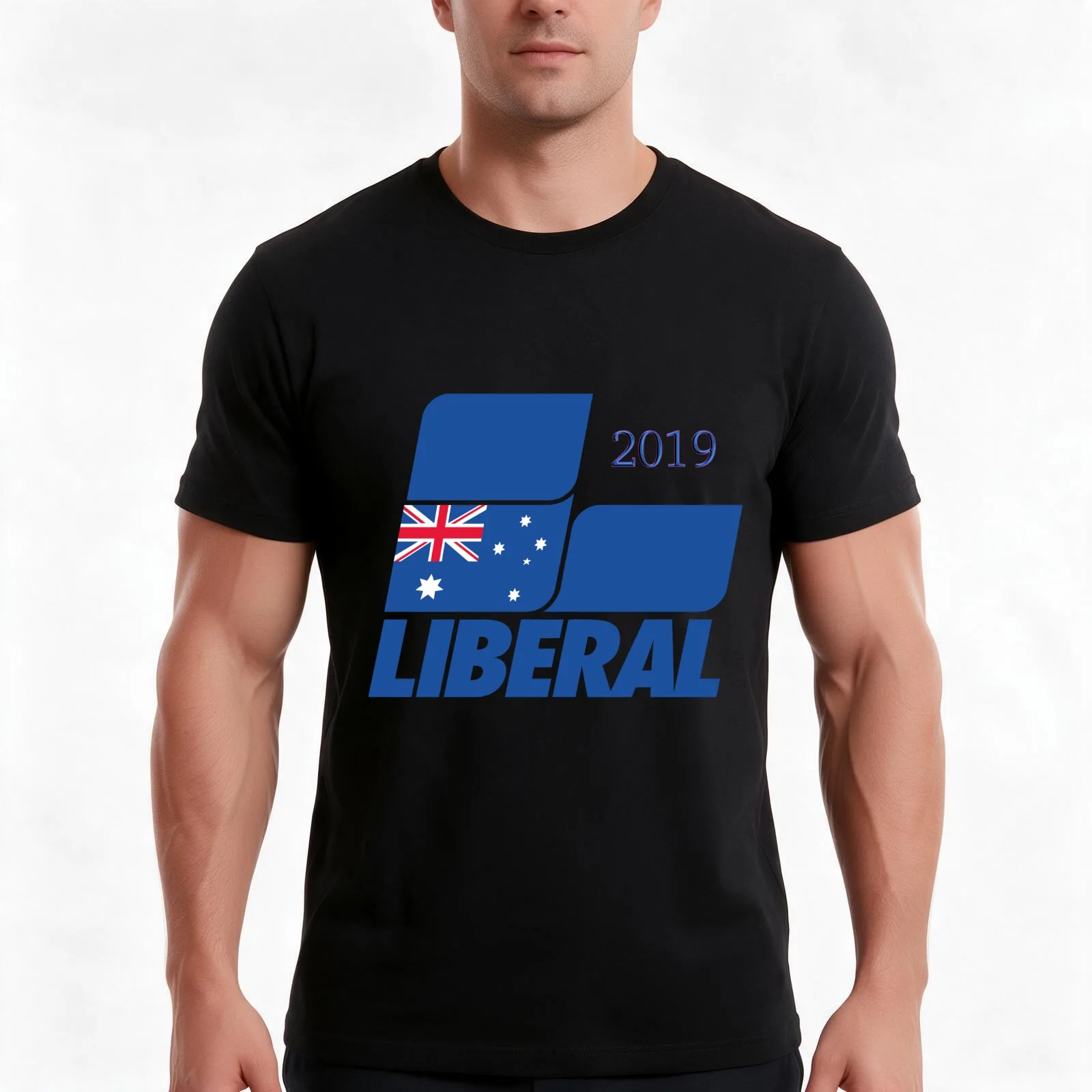 The Liberal Party of Australia 2019 Logo T-Shirt, Summer Casual Cotton Tee, Oversized Streetwear Tops, Vintage Graphic Print