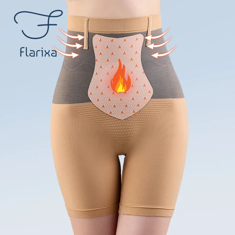 Flarixa bragas reductoras de vientre plano para mujer, pantalones cortos adelgazantes de cintura alta, ropa interior térmica de invierno, levantador