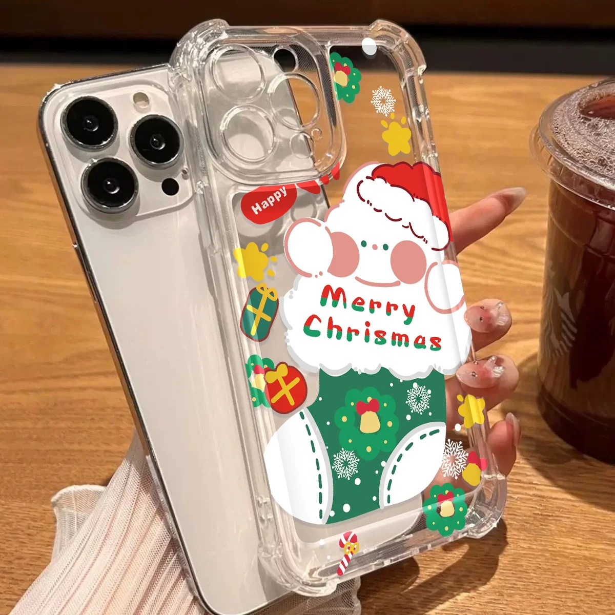 Bumper Cute Christmas Sock Phone Case For Samsung Galaxy S25 S23 Plus S26 S24 Ultra A56 A55 A57 A17 A27 A37 A06 A07 Soft Cover