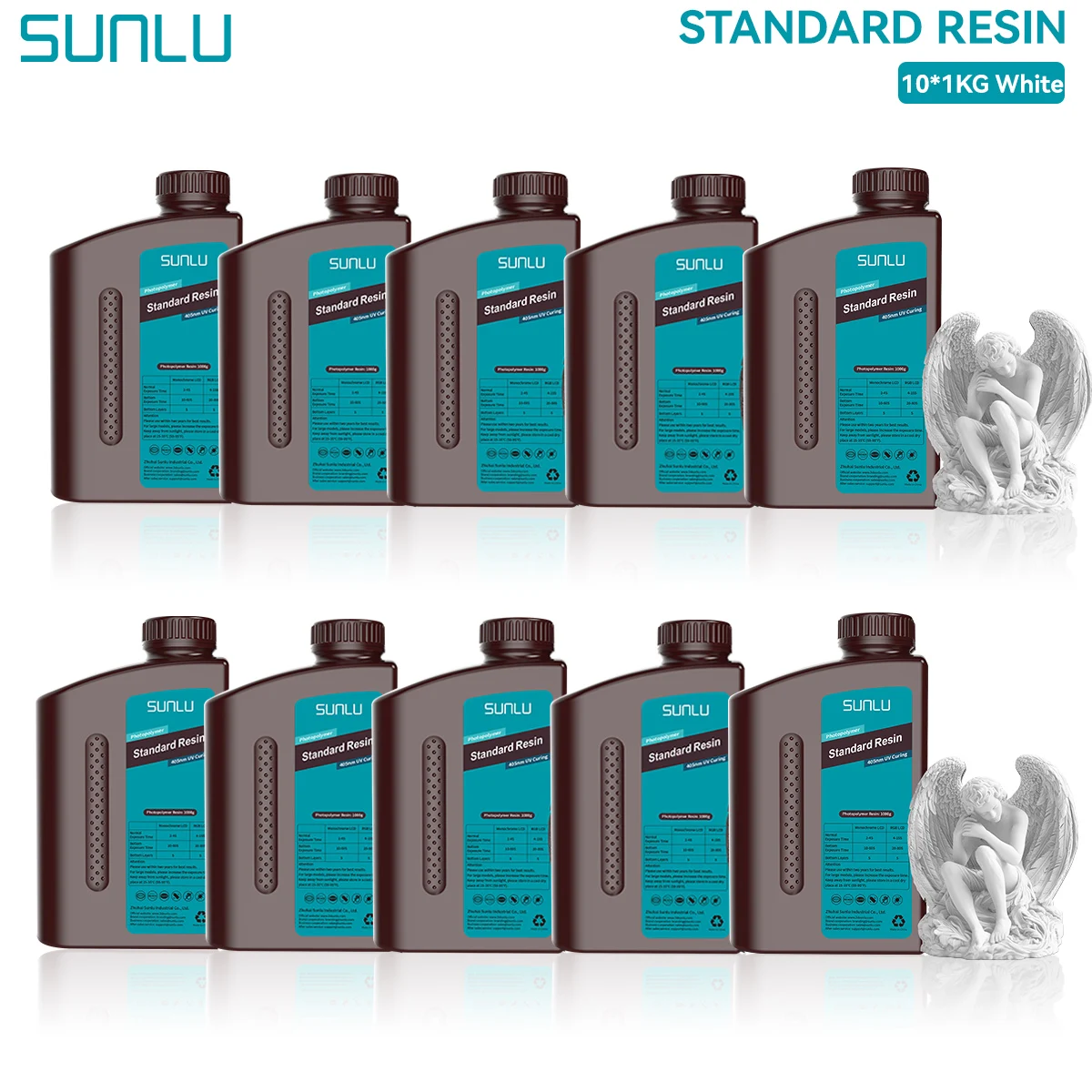 SUNLU Standaard 3D-printerhars 10KG 405nm Geurarme Hoge precisie fotopolymeer UV-hars voor de meeste LCD 3D-printmateriaal