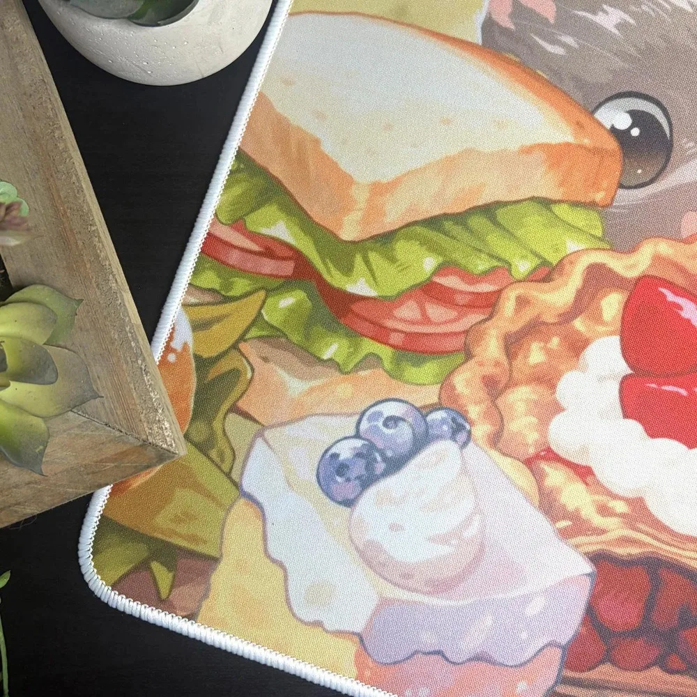 Snack Attack MTG Playmat / Desk Mat (24″x14″) w Drawstring Bag for Trading Card Games (TCG)  Compatible with Magic The Gathering