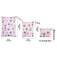 Ensemble de 3 sacs à couches lavables pour bébé, poches lisses à fermeture éclair, utilisation multi-scénario, peut être accroché, imperméable, housse de couche réutilisable, WetBag 6