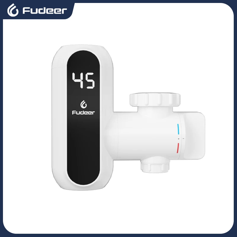 Fudeer Water Heater Faucet Instant Tankless Electric Heating Water Tap Adapter Kitchen Instant Heating Tap Water Heater EU