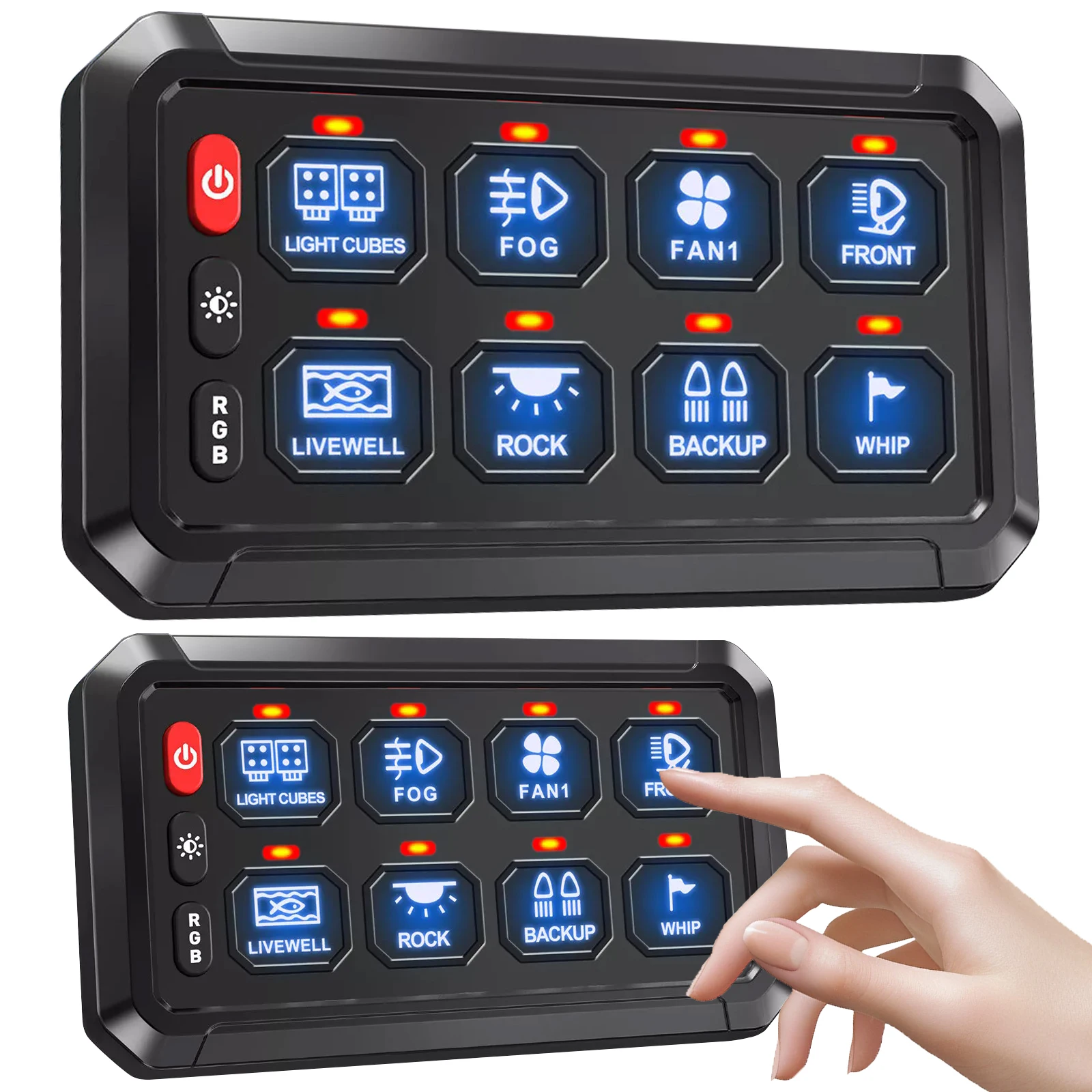 8-Gang-Ein-Aus-LED-Auto-Schalttafel, elektronisches Relaissystem, Schaltungssteuerungsrelaissystem für Auto, ATV, SUV, UTV, LKW, Marine