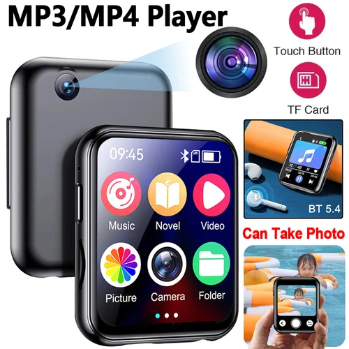 2025 Nuevo reproductor de MP3 Bluetooth 5,4 reproductor de MP4 reproductor de música MP3 de alta fidelidad con cámara Walkman deportivo con grabadora de Radio FM toma de imágenes